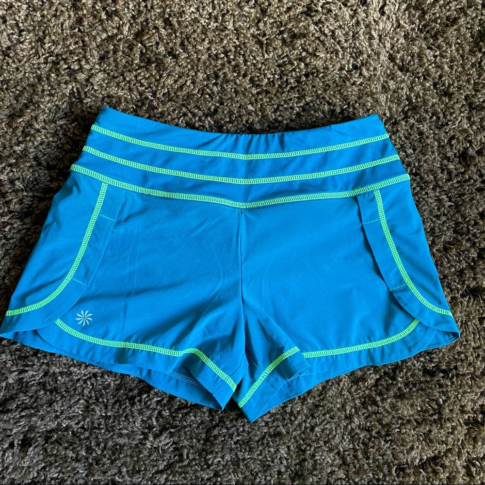 Athleta Running Shorts size XXS in teal (lagoon blue)